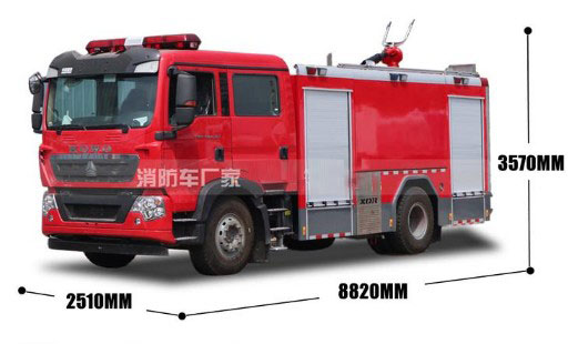 国六重汽豪沃5吨水罐消防车图片 国六重汽豪沃5吨水罐消防车图片