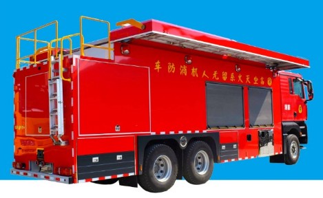重汽汕德卡无人机灭火消防车_BLT5240TXFQC80/S6型高空灭火系留无人机消防车