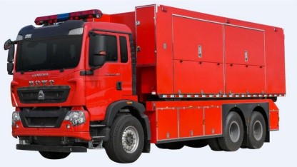 消防装备器材消防车_自装卸式消防车_新东日牌YZR5200TXFQC160/T6型器材消防车