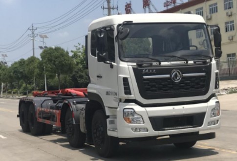 26吨东风天龙前四后八伸缩臂勾臂垃圾车_HDW5311ZXXD6型车厢可卸式垃圾车