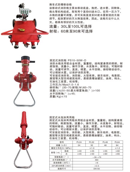 固定式消防炮_推车式防爆移动炮_大流量拖车消防炮