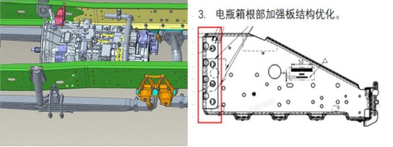 一体式板簧支座/电瓶箱根部强化