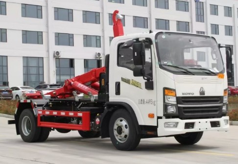 重汽豪沃蓝牌勾臂车_楚帝牌DCD5040ZXXZ6型车厢可卸式垃圾车