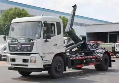 东风天锦勾臂垃圾车_东风天锦垃圾清运车