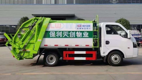 蓝牌压缩垃圾车_东风途逸4方压缩垃圾车
