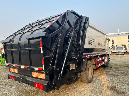 二手东风天锦压缩垃圾车(大落地斗)
