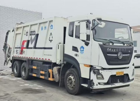 二手东风天龙后双桥22方压缩垃圾车_二手福龙马压缩垃圾车