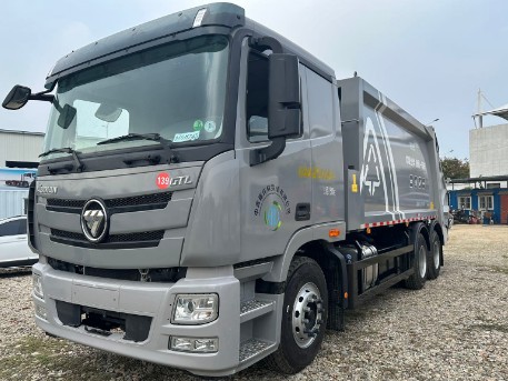 二手福田后八轮22方压缩垃圾车_二手福田原厂压缩垃圾车