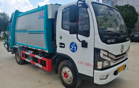 二手东风多利卡7方压缩垃圾车_二手9成新程力7方压缩垃圾车