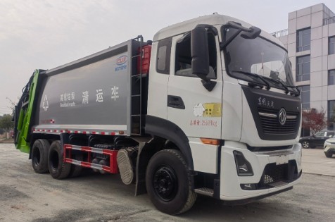 二手东风天龙后双桥20方压缩垃圾车_二手程力20方压缩垃圾车