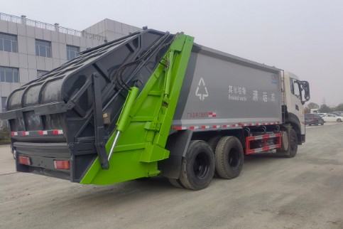 二手东风天龙后双桥20方压缩垃圾车_二手程力20方压缩垃圾车