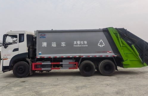 二手东风天龙后双桥20方压缩垃圾车_二手程力20方压缩垃圾车