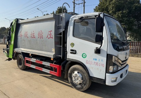二手东风多利卡6方压缩垃圾车_二手湖北东正6方压缩垃圾车