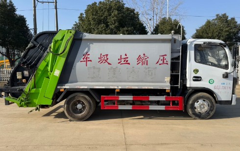 二手东风多利卡6方压缩垃圾车_二手湖北东正6方压缩垃圾车
