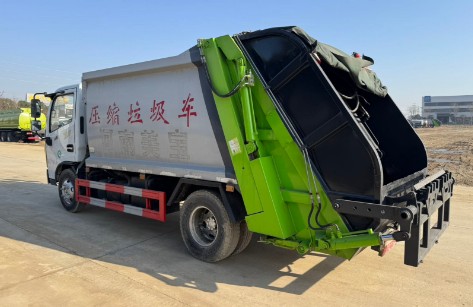 二手东风多利卡6方压缩垃圾车_二手湖北东正6方压缩垃圾车