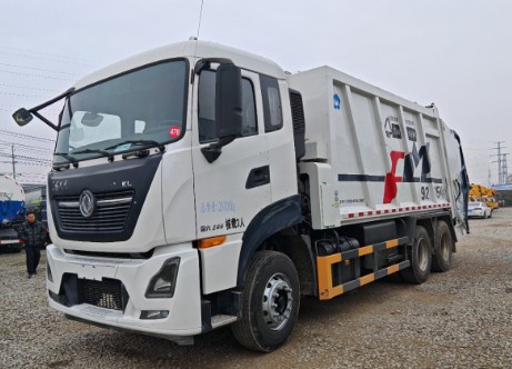 二手东风天龙后双桥22方压缩垃圾车_二手福龙马22方压缩垃圾车